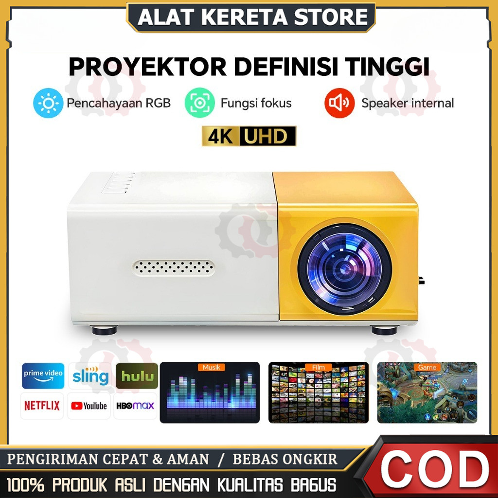 BEKEY Mini Proyektor YG300 Mini Portable Proyektor Home Theater Cinema Media Player lumens Proyektor