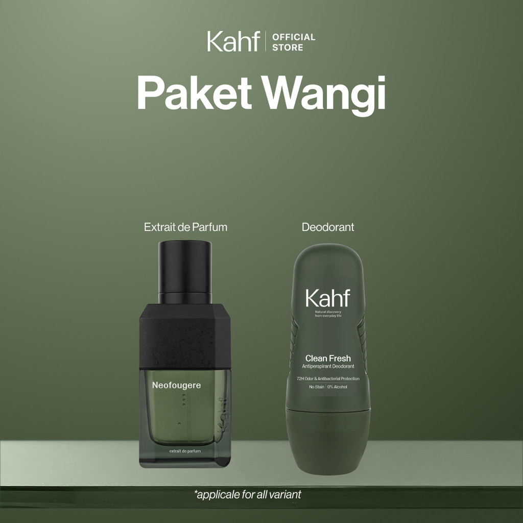 Kahf Extrait de Parfum 50 ml + Deodorant Roll On Antiperspirant 45 ml - Parfum Tahan Lama & Deodoran