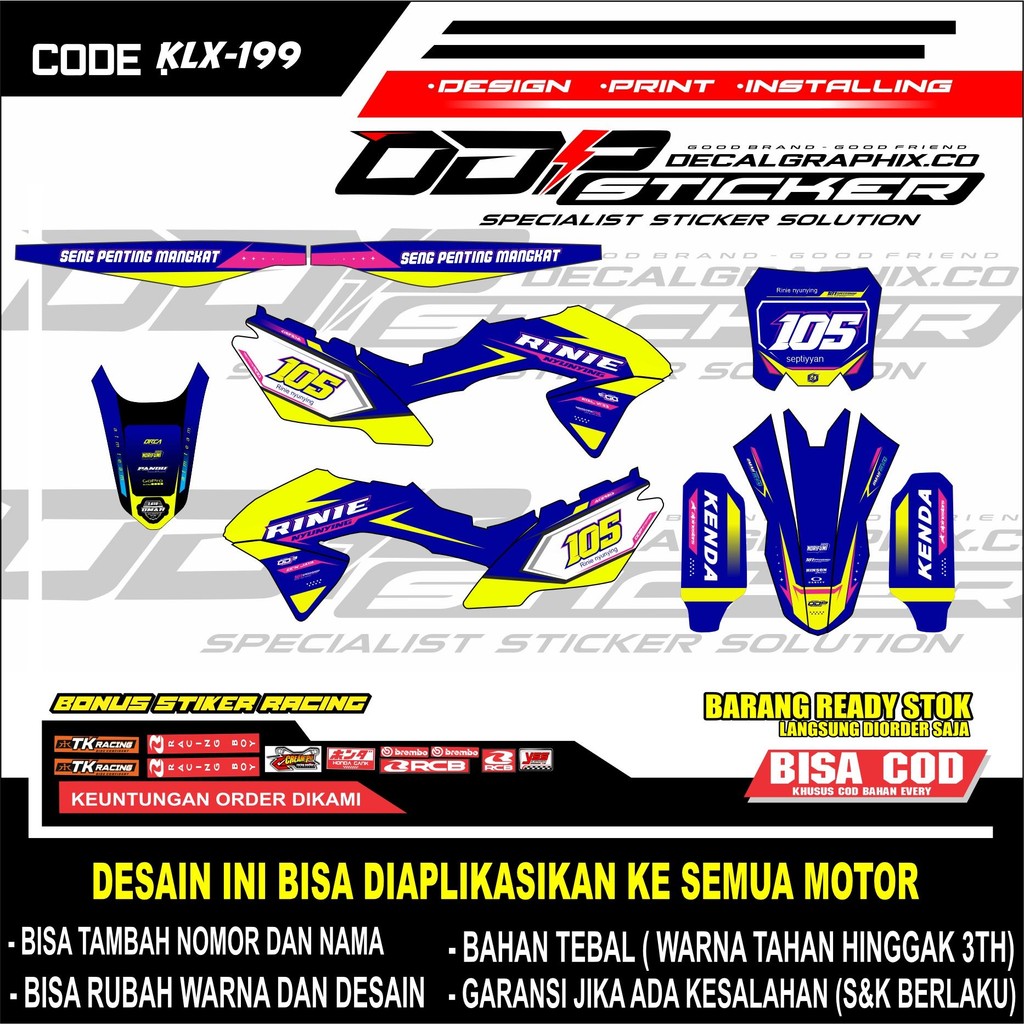 Decal Stiker Fullbody KLX BF DTRACKER KLX S/OLD FULL BODY CUSTOM-199
