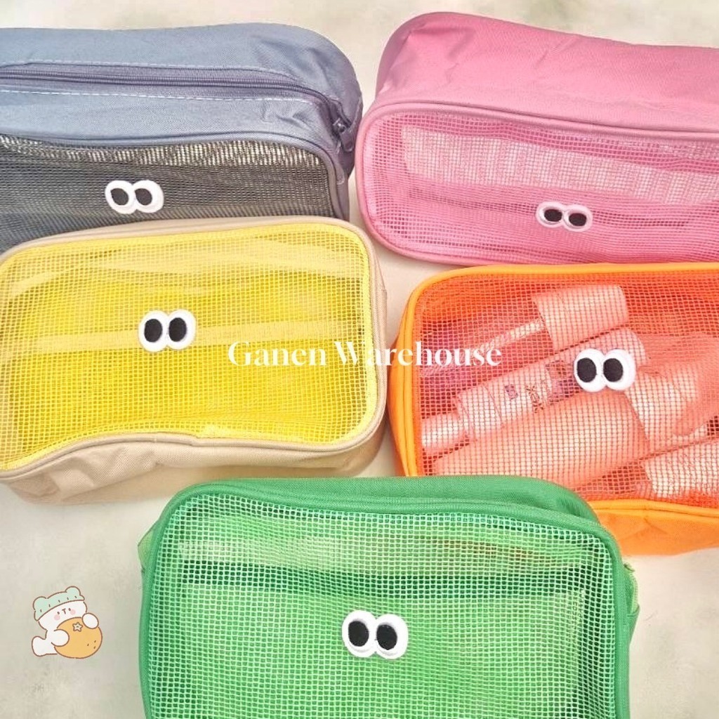 

[GW] Pouch Makeup Jaring Tempat Pensil Kain Tempat Kosmetik