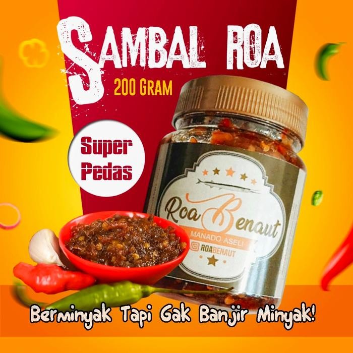 

Sambal Roa Asap Manado Tanpa MSG - Sambel Ikan Roa Pedas 200 gram - 200 gram, Sedang Terlaris