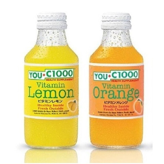 YOU C 1000 ORANGE & LEMON BOTOL KACA 140 ML / C 1000 BOTOL