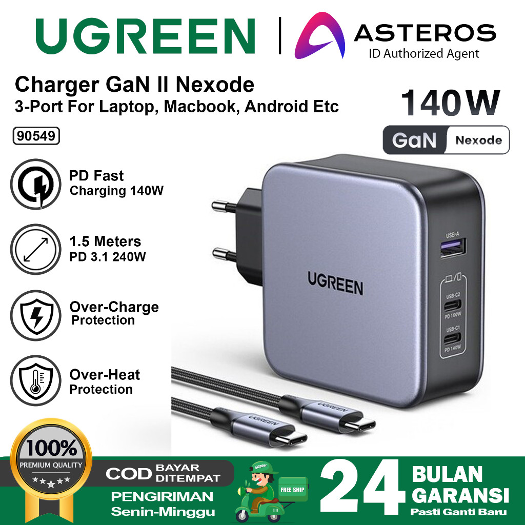 UGREEN Charger GAN 140W PD Type C to Type C FAST Charging 90549