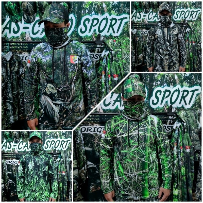 ARDIOSHOP PAKET BAJU CAMO BERBURU BAJU TOPI BUFF MASKER/baju hunting berburu/baju camoflase/baju kam