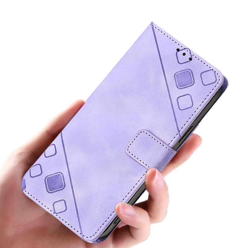 For Samsung Galaxy A32 5G/M32 5G Casing Case With lanyard Flip Checkerboard Embossing Pattern Card S