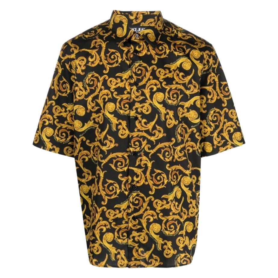 Versace Jeans Sketch Couture Black Gold Shirt / Kemeja Branded Original