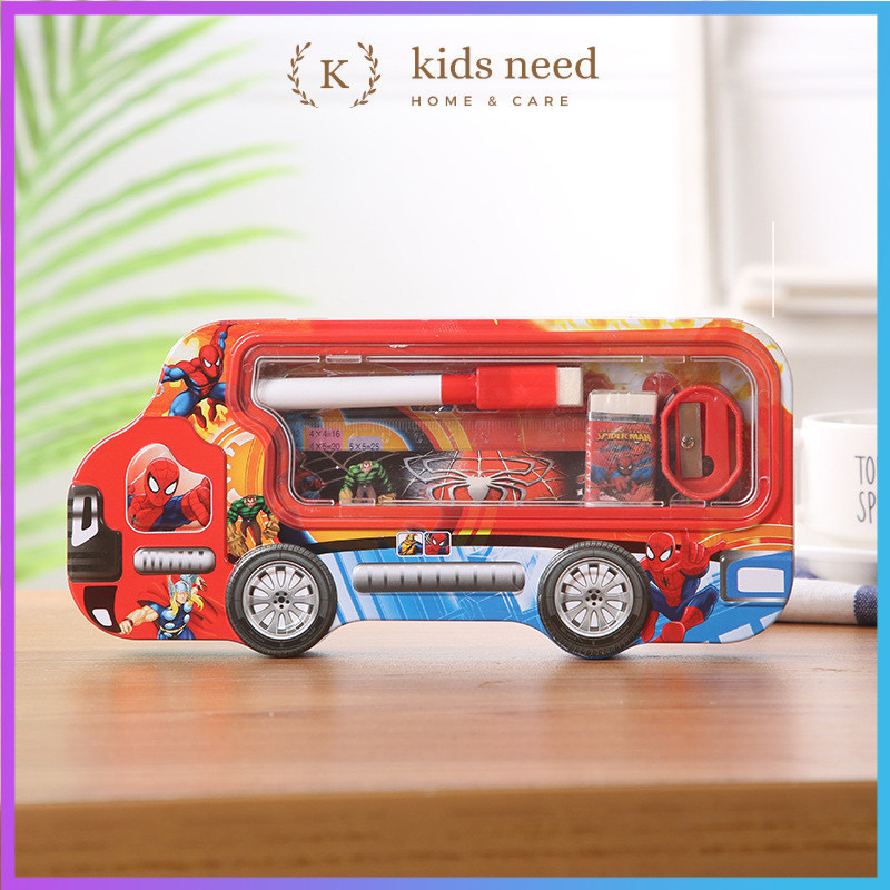 

Kotak Pensil Kaleng mobil ada isi / Pensil Case Karakter Lucu