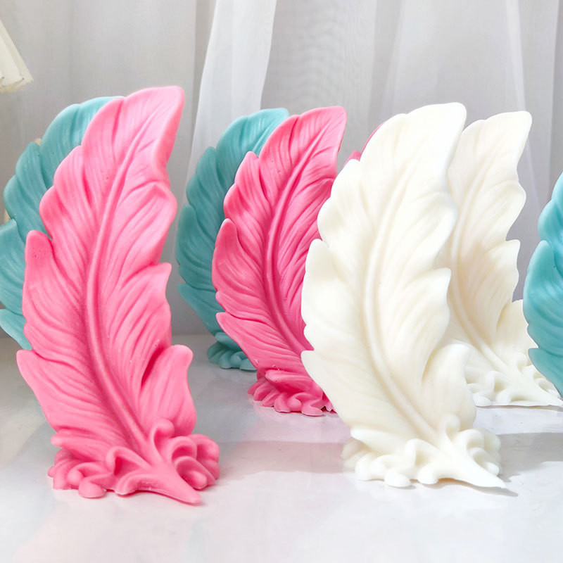 

Creative Feather Sculpture Silicone Mold 3D Feather Resin Casting Mold DIY Aromatherapy Candle Gypsum Resin Crafts Home Decorati