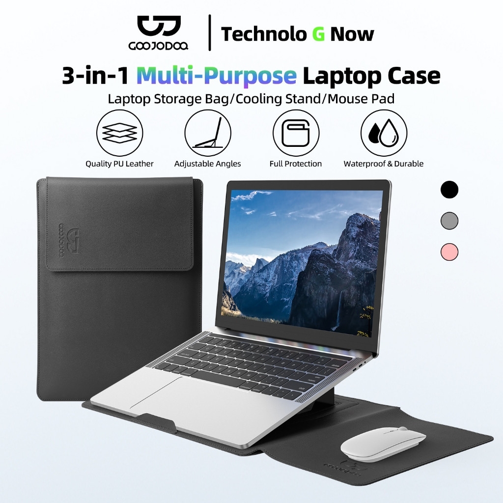 Goojodoq Multipurpose Laptop Bag 13.3/14/15/16 inch With Adjustable Laptop Stand Mouse Pad