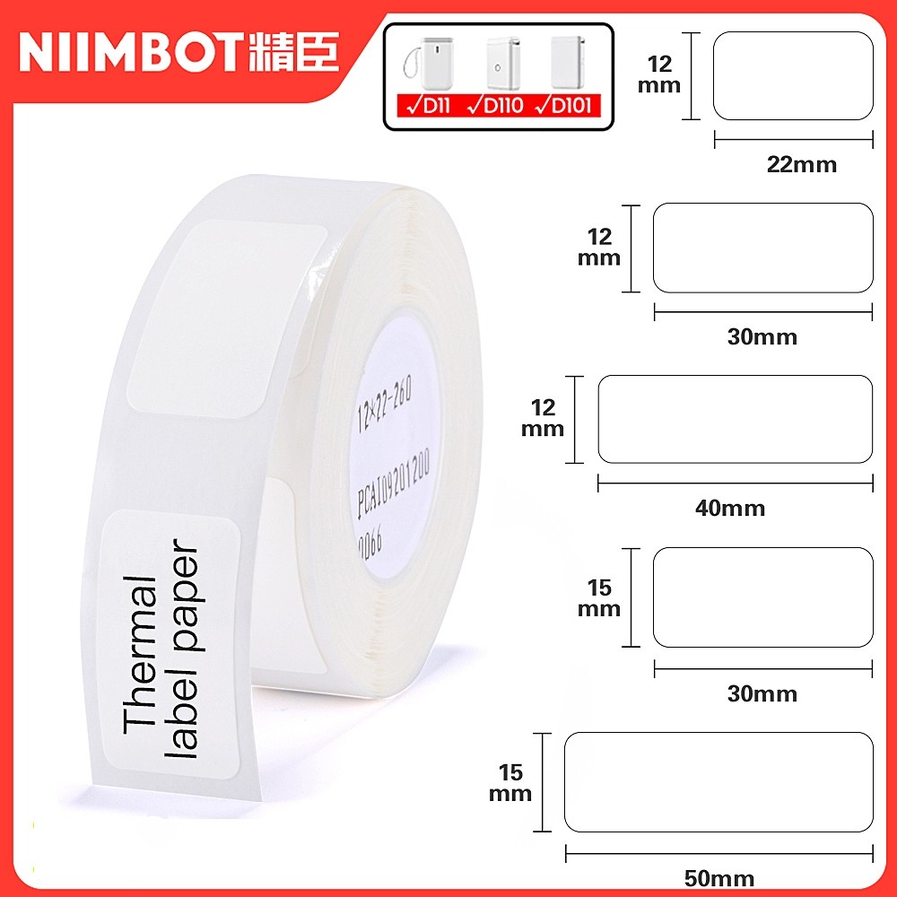 

NIIMBOT D11 / D110 / D101 Kertas Label Putih Thermal Stiker, Stiker Nama, Kertas Label Harga Putih