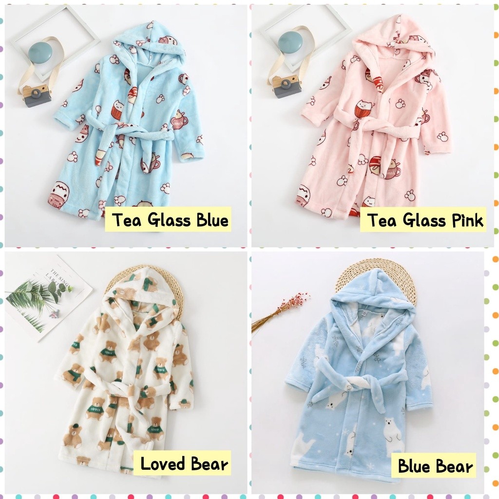 Baju Handuk Anak Jubah Handuk Anak Kimono Handuk Anak Halus Handuk Hoodie Anak Handuk Berenang Anak