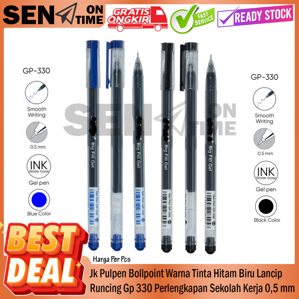 

Jk Pulpen GP-330 0.5 Mm 1 Pcs 12 Pcs Kotak Hitam Ballpen Pen Pena Bol point Cair Tinta Banyak Hitam Biru Perlengkapan Sekolah Sma Smp Kuliah Kerja Alat Tulis Balpen Ball Penn Kecil Nra Lancip Luncip 1 pcs 12 Box Kontak Murah
