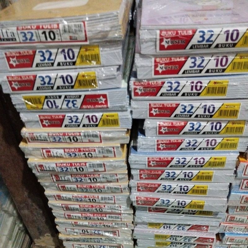 

buku tulis 32 merek new star/all star per pack isi 10 buku