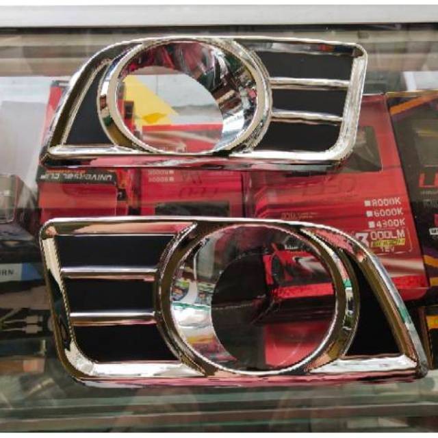 RING FOGLAMP RUSH TERIOS LAMA HITAM CROM - COVER FOG LAMP RUSH LAMA - VARIASI CHROME MOBIL RUSH LAMA