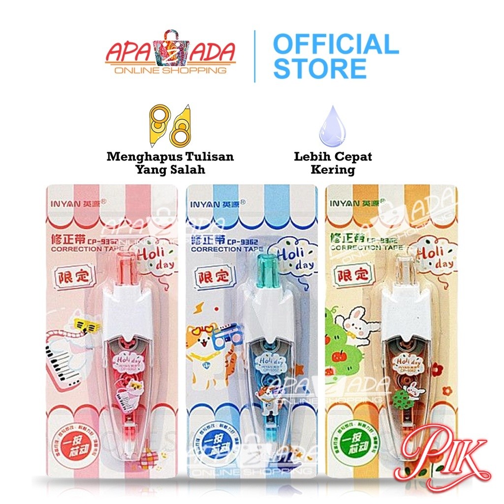 

Apazada Correction Tape 6m Isi 1 / Cortape / Corection Tape Tipex / Tipex Roll / Correction Tape / Tip-Ex Kertas / Tipe-X CP-9362 Murah