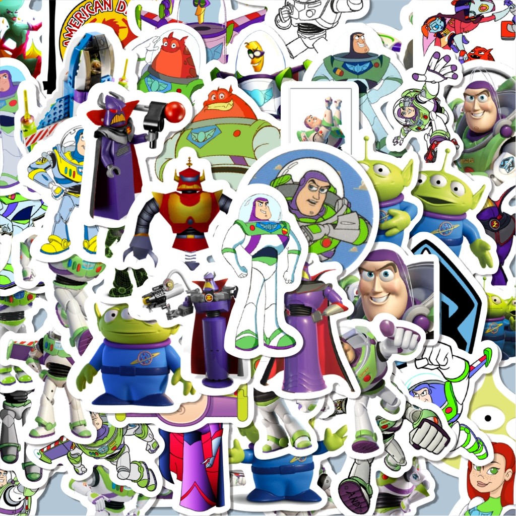 

100PCS Lucu Sticker Kartun Buzz Lightyear of Star Command Sticker Stiker Aesthetic Stiker Anti Air Stikers Berperekat Waterproof sticker decal buat Motor Helm Buku Journal Koper Casing HP Laptop Botol Minum Hadiah anak