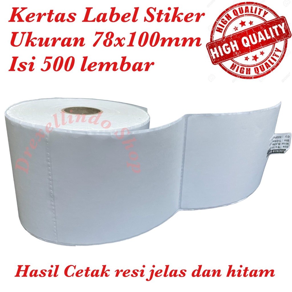 

Kertas Thermal Label Stiker Barcode GAP Ukuran 78mm / 80mm / 78x100mm / 78x100 Per 1 Roll Isi 500 Lembar
