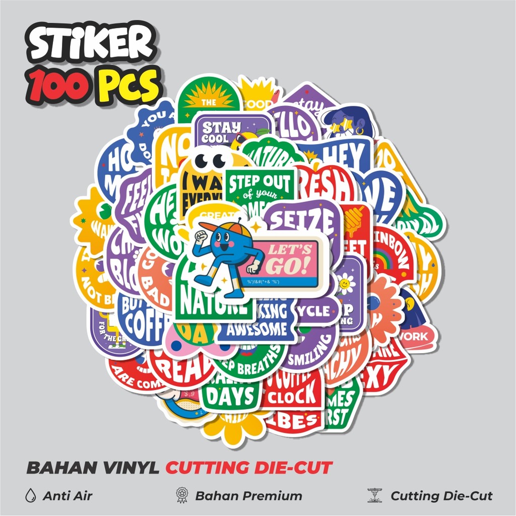 

Terbaru! 50 pcs Sticker Tulisan Bahasa Inggris Dekorasi Lucu Kreatif untuk Notebook, Skateboard, HP