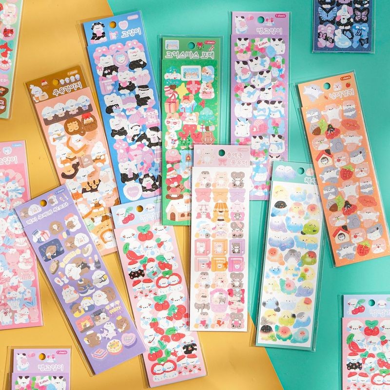 

MOHAMM 1 Sheet Lovely Family Pets Stickers for DIY Decorative Craft Scrapbook Diary Album Calendar Planners