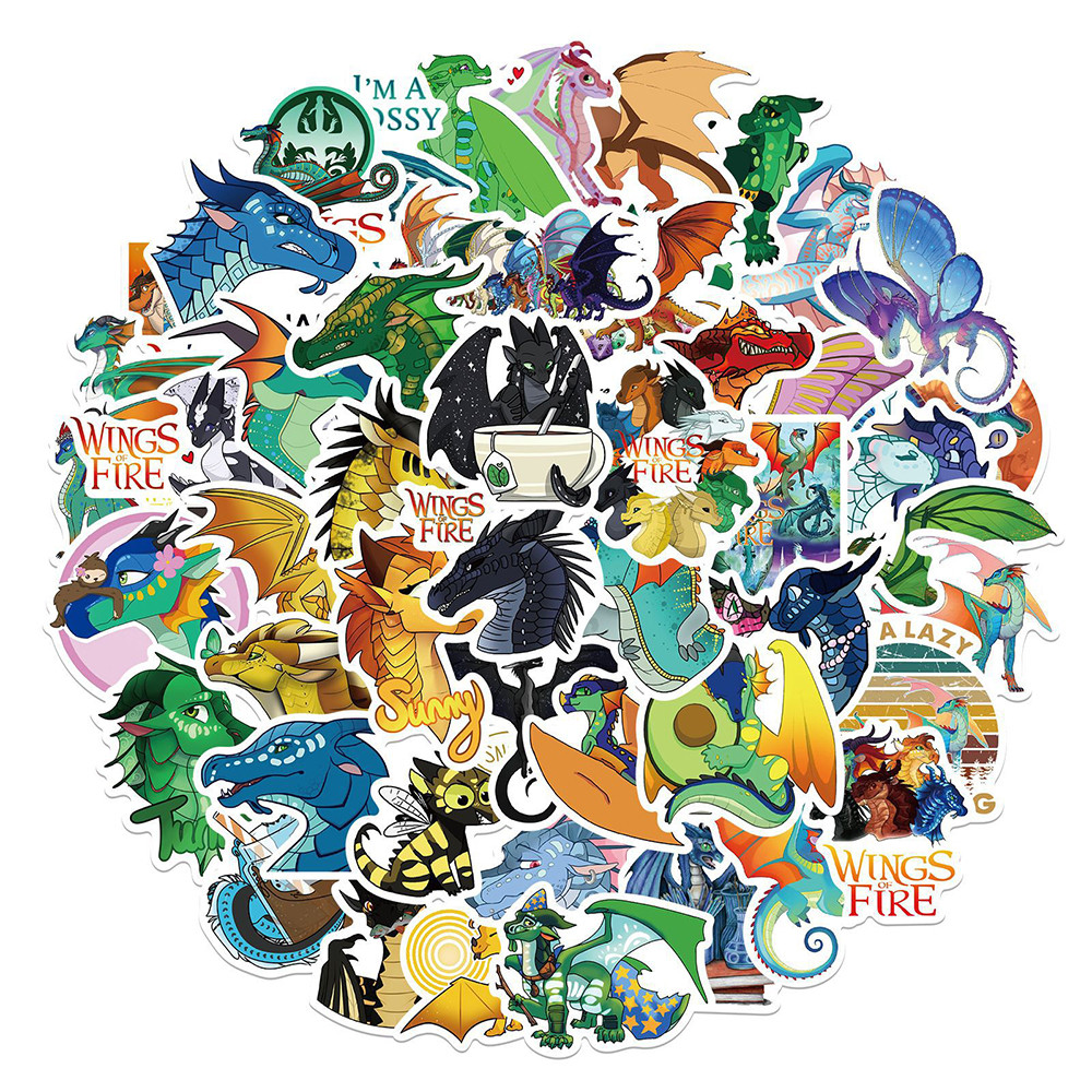 

10/30/50pcs Dinosaur Wings of Fire Cartoon Stickers For Kids Funny Toys Decals DIY Notebook Wall Laptop Luggage Fridge Sticker