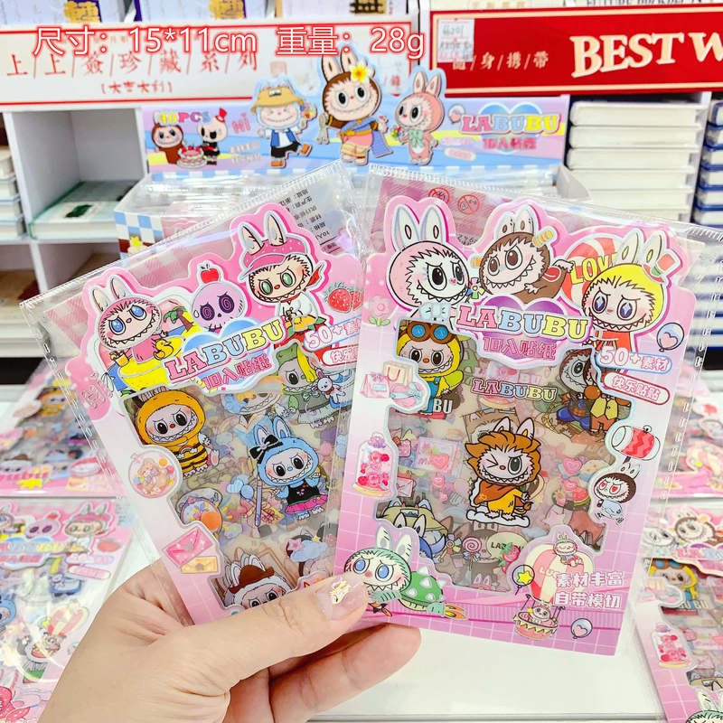 

2/40pcs Labubu Series Waterproof Sticker Mold Seamless Diy Handbook Material Paper Cute Decorative Sticker Gift Wholesale