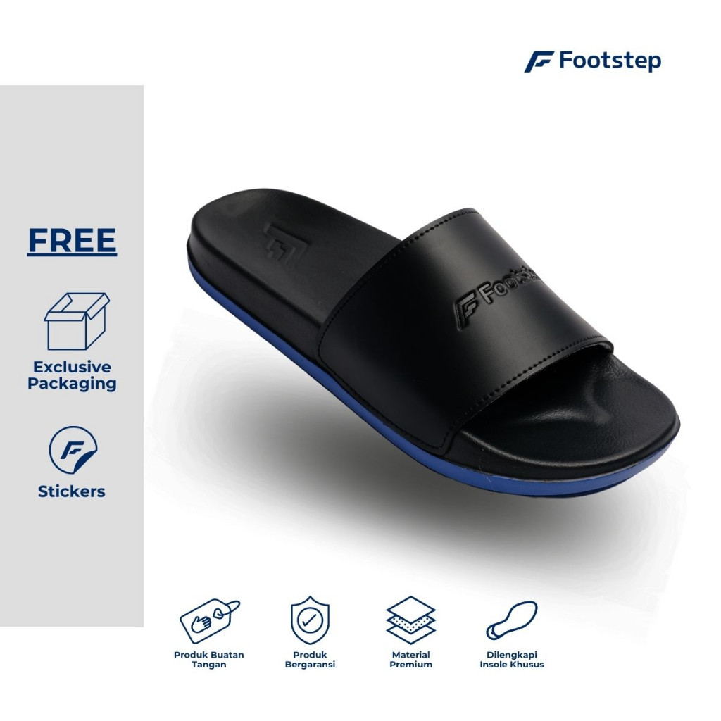 Footstep Footwear Sandal Pria Slide Neon Royal Blue Original Sandal