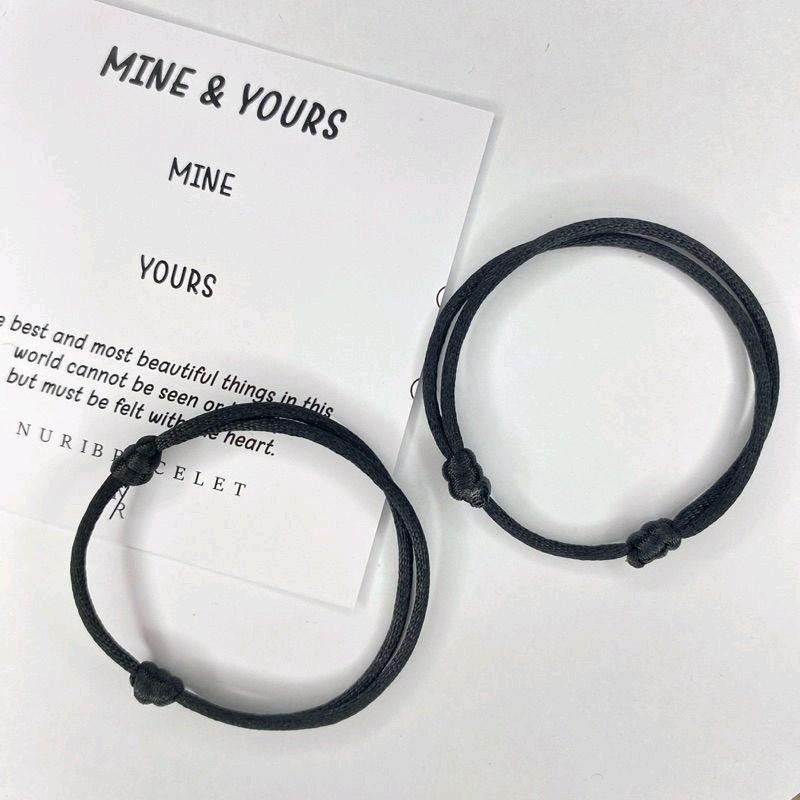 Gelang Tali Korea Hitam Polos//Gelang Pertemanan//Gelang Tangan//Gelang Tali Waterproof Simple dan E