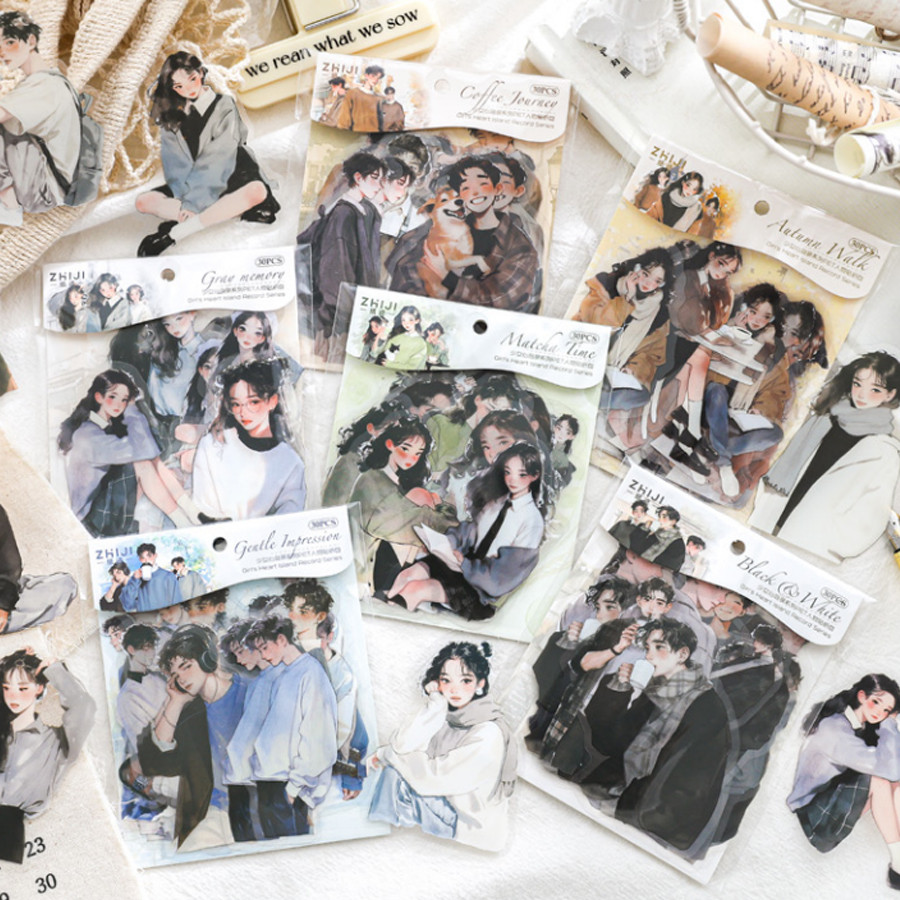 

2Style 90Pcs/bag Teenage Heart Island Book PET Sticker Pack DIY Handbook Creative Material Stickers Scrapbook Photo Frame