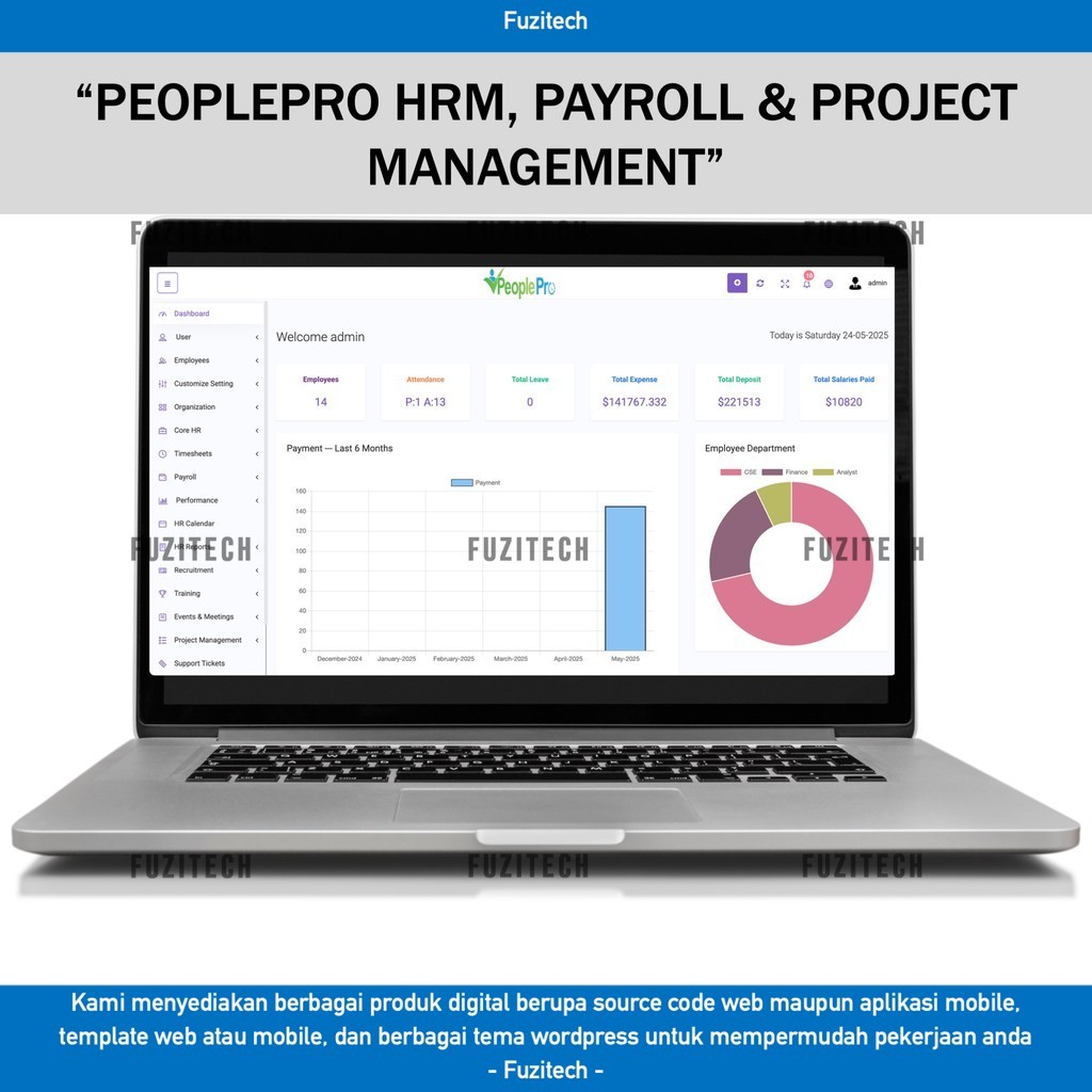 SOURCE CODE APLIKASI WEB PEOPLEPRO HRM, PAYROLL & PROJECT MANAGEMENT D319 FUZITECH