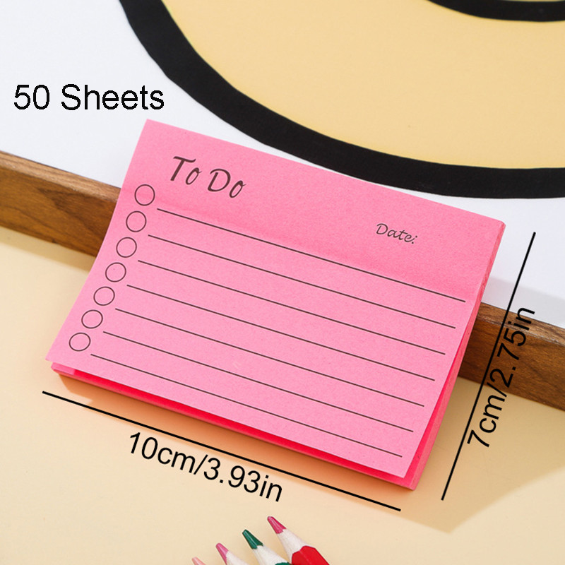 

50 sheets Memo Pads Kawaii Solid To Do List Tearable Message Notes Daily Planner Sticky Notes Korean Stationery Writing Pads