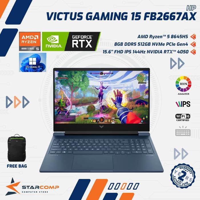 HP Victus Gaming 15 FB2667AX AMD Ryzen 5 8645HS 8GB 512GB RTX4050 15.6" FHD IPS - Blue
