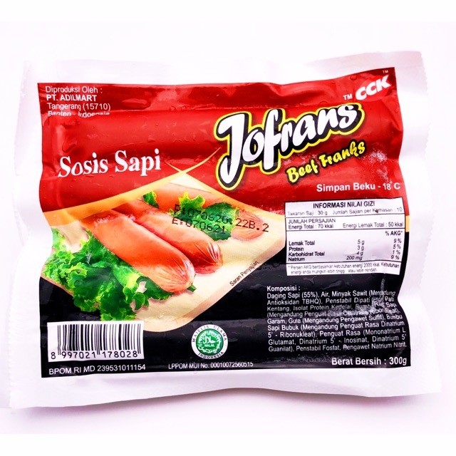 

Jofrans Sosis Sapi 10/300 Gr