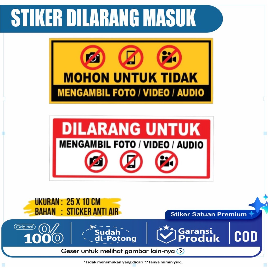 

STIKER DILARANG MENGAMBIL FOTO VIDEO AUDIO