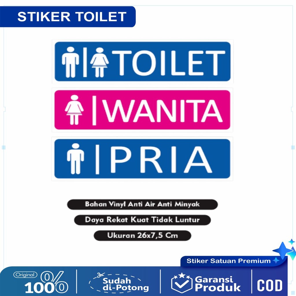 

Sign Sticker Label Toilet / Stiker toilet pria / stiker toilet wanita / stiker kamar mandi / stiker kamar mandi laki laki / stiker kamar mandi wanita
