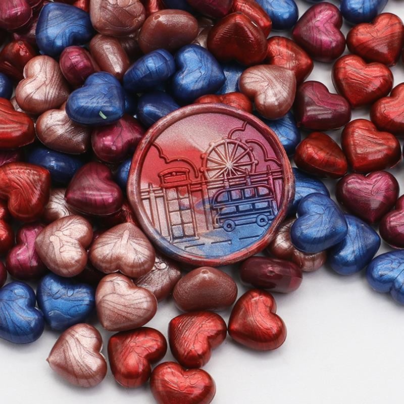 

100pcs/Bag Heart Shape Wax Seal Stamps Fire Paint Grain Stamps Wax Particles For Envelope Wedding Invitation DIY Scrapbook