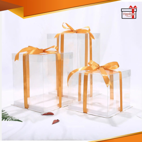 

(5pcs) Box Mika Tinggi Kotak Kue Tart Box Seserahan Pernikahan Kotak Transparan Box Souvenir Besar