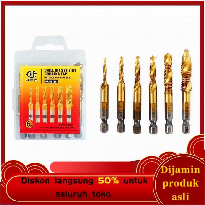 Mata bor pembuat ulir/mata bor 6 pcs/ mata bor merk keenness - L124(6pcs)