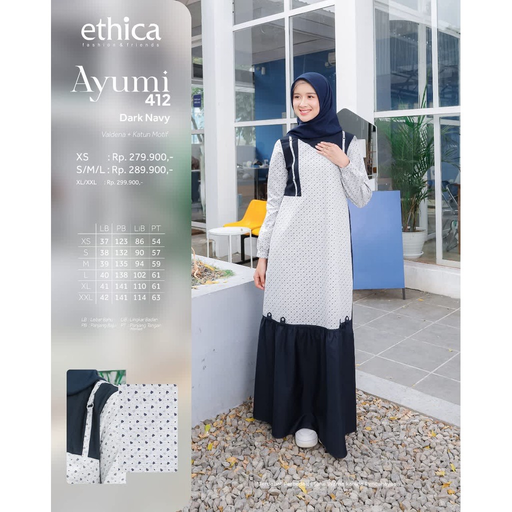 ETHICA GAMIS DEWASA  AYUMI 412 D.NAVY