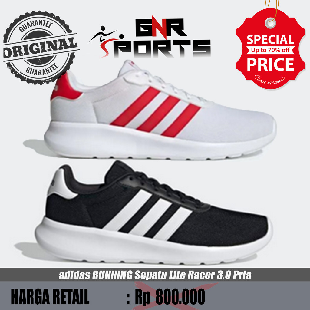 Sepatu adidas Lite Racer 3.0 RUNNING  Pria Original 100%