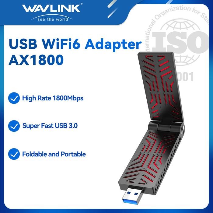 Wavlink AX1800 USB WiFi 6E Adaptor Dongle Jaringan Nirkabel Dual Band
