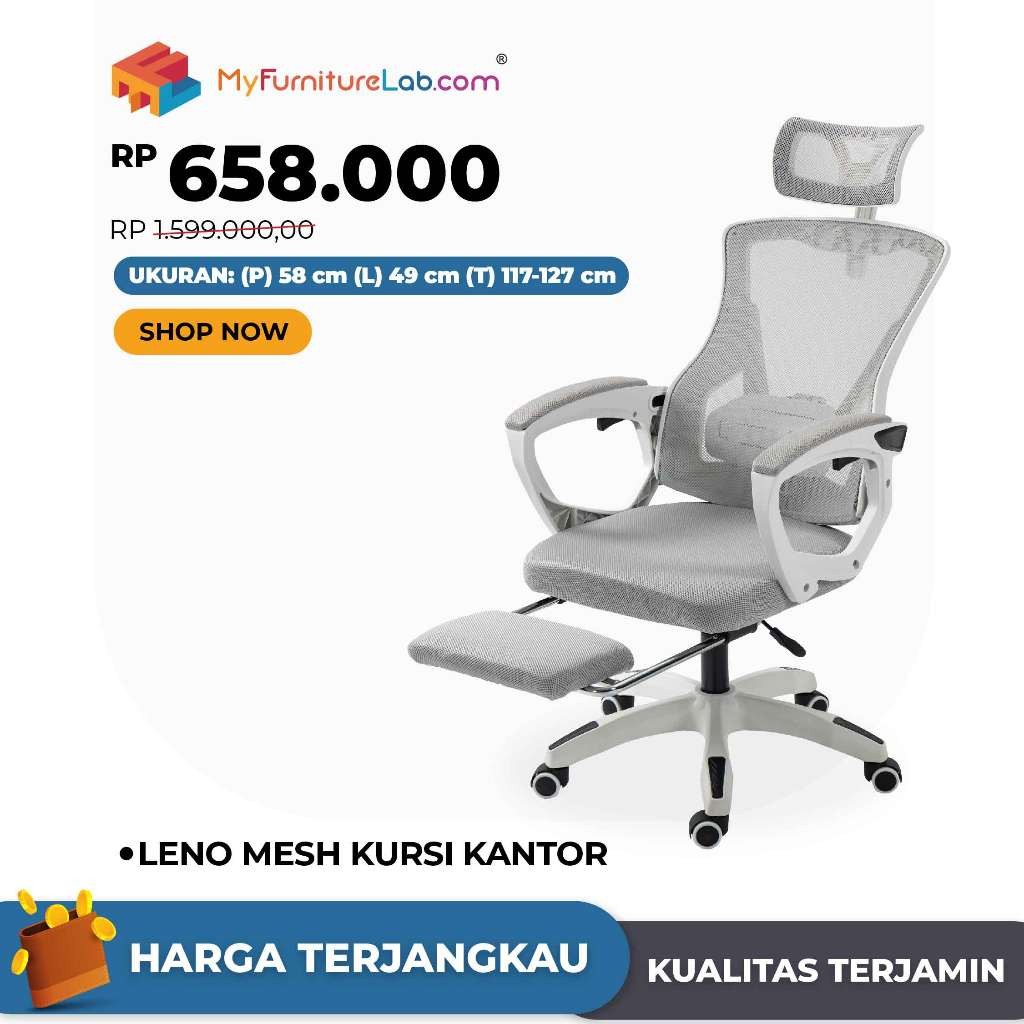

®: LENO MESH Kursi Kantor Ergonomis Kursi Belajar Kursi Kerja Kursi Hidrolik Kursi Cafe Kursi Kantor Putar Ergonomis