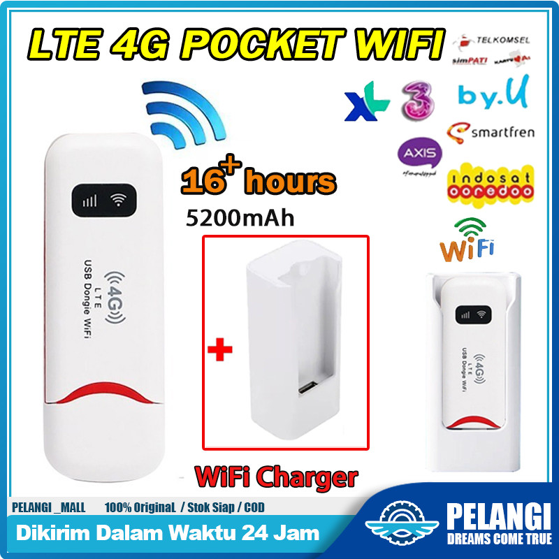 Nelulu - Modem WIFI USB 4G Dukungan Semua Operator Kartu SIM 150 Mbps Modem USB Mifi COD Dukungan 10