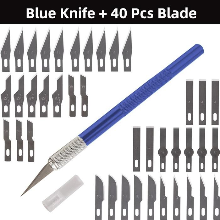 

KUAIQU Pisau Ukir Carving Art Knife Cutter Blade - 9309 - Biru