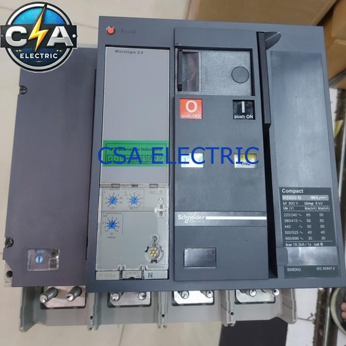 SCHNEIDER MCCB NS800N NS800 4POLE 800A MOTOR MOTORIZED UVT MIC 2.0 ORIGINAL
