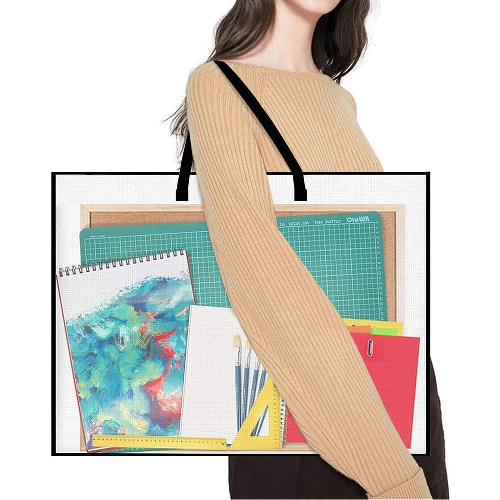 

New Transparent File Bag Drawing Board Bag Work Storage Bag Large Poster Storage Bag Handbag Art Stationery Organization
