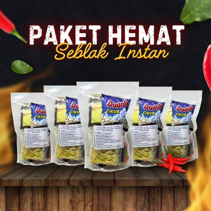 

(5) Lima BUNGKUS SEBLAK INSTAN PAKET HEMAT BANGSATRIA Food Jajanan Alami Makanan Pedas Terlaris