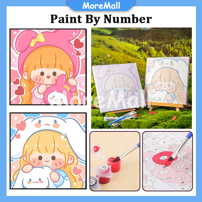 

Paint By Number Kit 20x20cm / Paint By Number Kartun Series / DIY Digital Painting