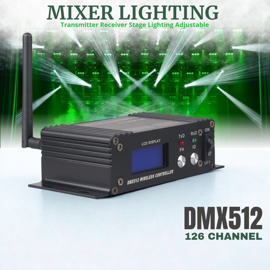Shineslay Transmitter Receiver Stage Lighting Adjustable 126 Channel - DMX512
