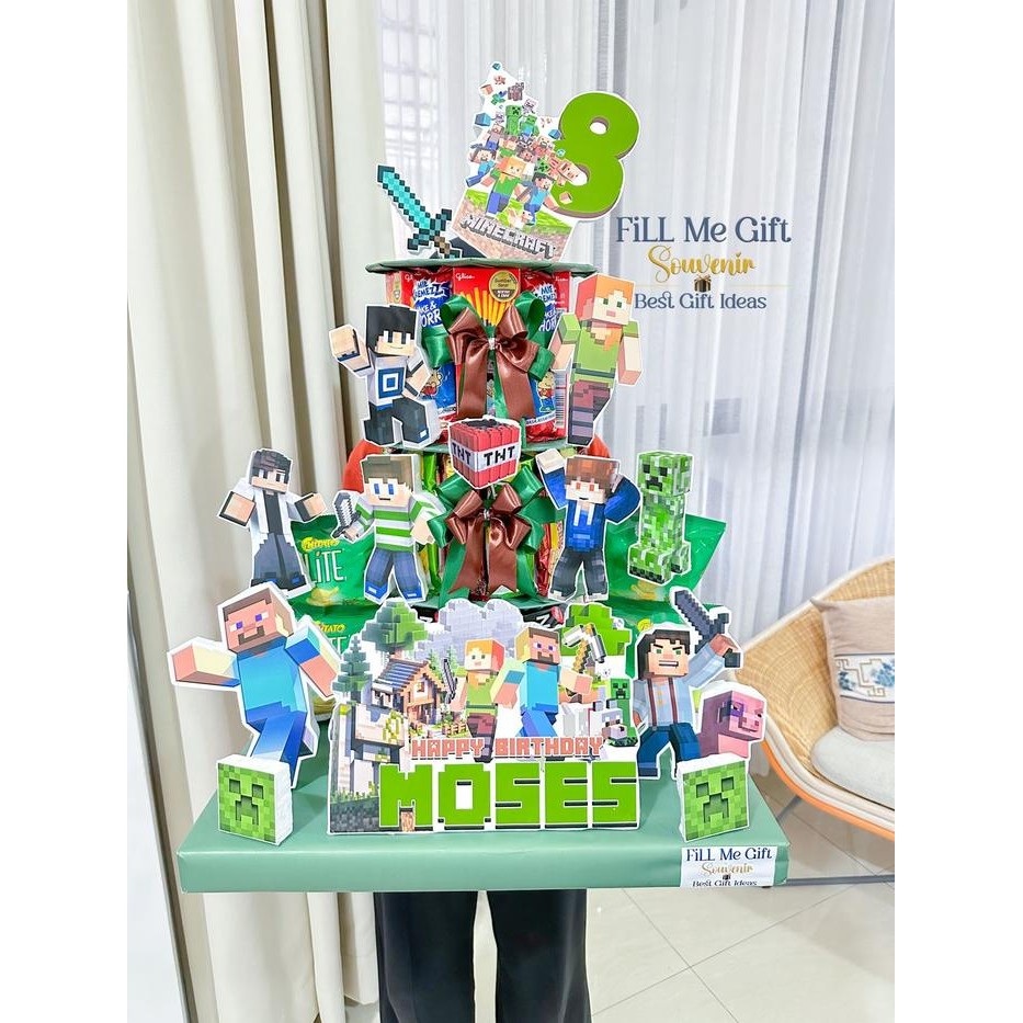 

Snack Tart Tower Cake Birthday / Kue Cemilan Snack Ulang Tahun Mine - Hijau, Tanpa lampu