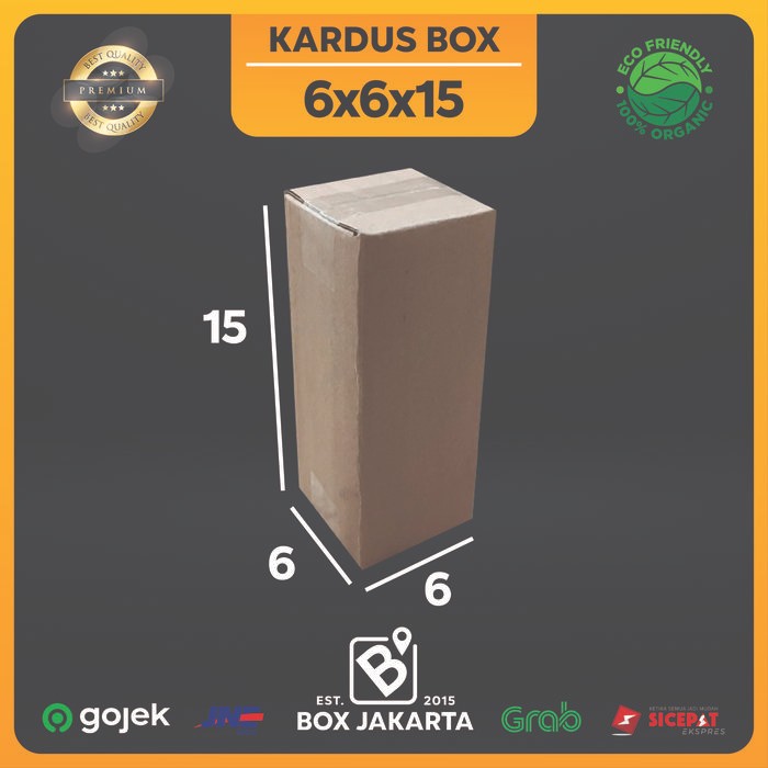 

KARDUS BOX uk 6x6x15 CM Kotak Packaging Corrugated SHEET POLOS